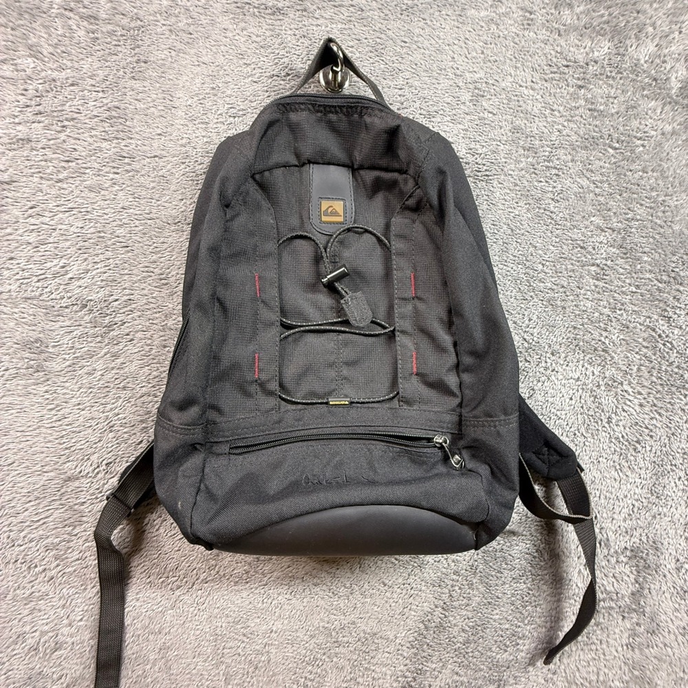 Quiksilver Tokyo Backpack Unisex Small Black Excellent Canvas Bungee Techwear
